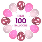 OWill Pink Balloons Set 100pcs 12in Metallic Pink for Birthday, Baby Shower, Wedding & Arch Garland