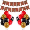 OWWOPATS Cheetah Cherry Birthday Decorations Kit – Leopard Print Banner & Balloons