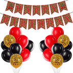 OWWOPATS Cheetah Cherry Birthday Decorations Kit – Leopard Print Banner & Balloons
