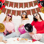 OWWOPATS Cheetah Cherry Birthday Decorations Kit – Leopard Print Banner & Balloons
