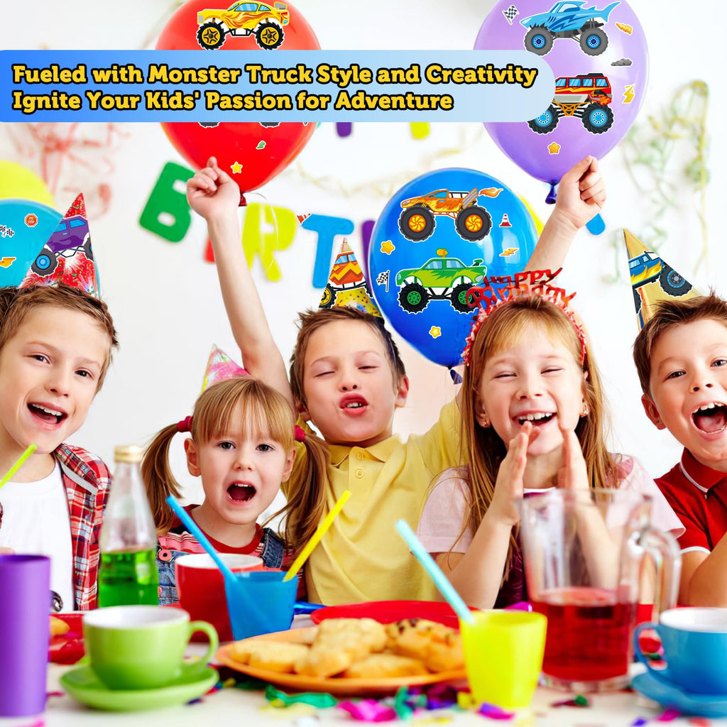 Ozepao 32 Sheets Monster Trucks Stickers – Kids Party Favors & DIY Crafts