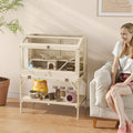 PawHut 2 Tier Wooden Hamster Cage with Shelf and Openable Top