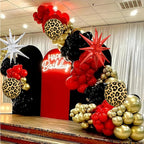 Paayeq Red Black Gold Balloon Arch Garland Kit – Leopard Print Party Decor