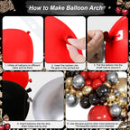 Paayeq Red Black Gold Balloon Arch Garland Kit – Leopard Print Party Decor