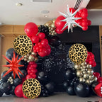 Paayeq Red Black Gold Balloon Arch Garland Kit – Leopard Print Party Decor