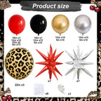 Paayeq Red Black Gold Balloon Arch Garland Kit – Leopard Print Party Decor