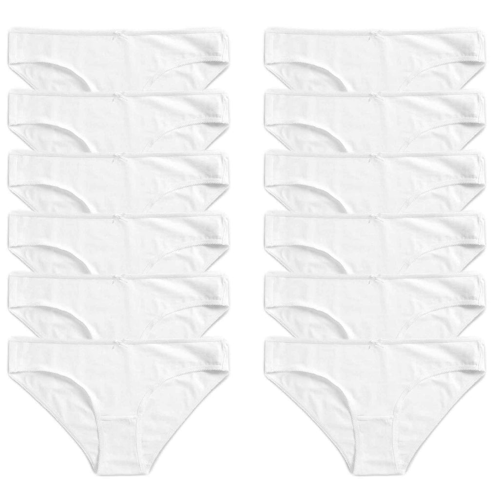 Daisy Dreamer 12 Pack Women 100% Cotton High Leg Bikini Briefs With Stretch Waistband
