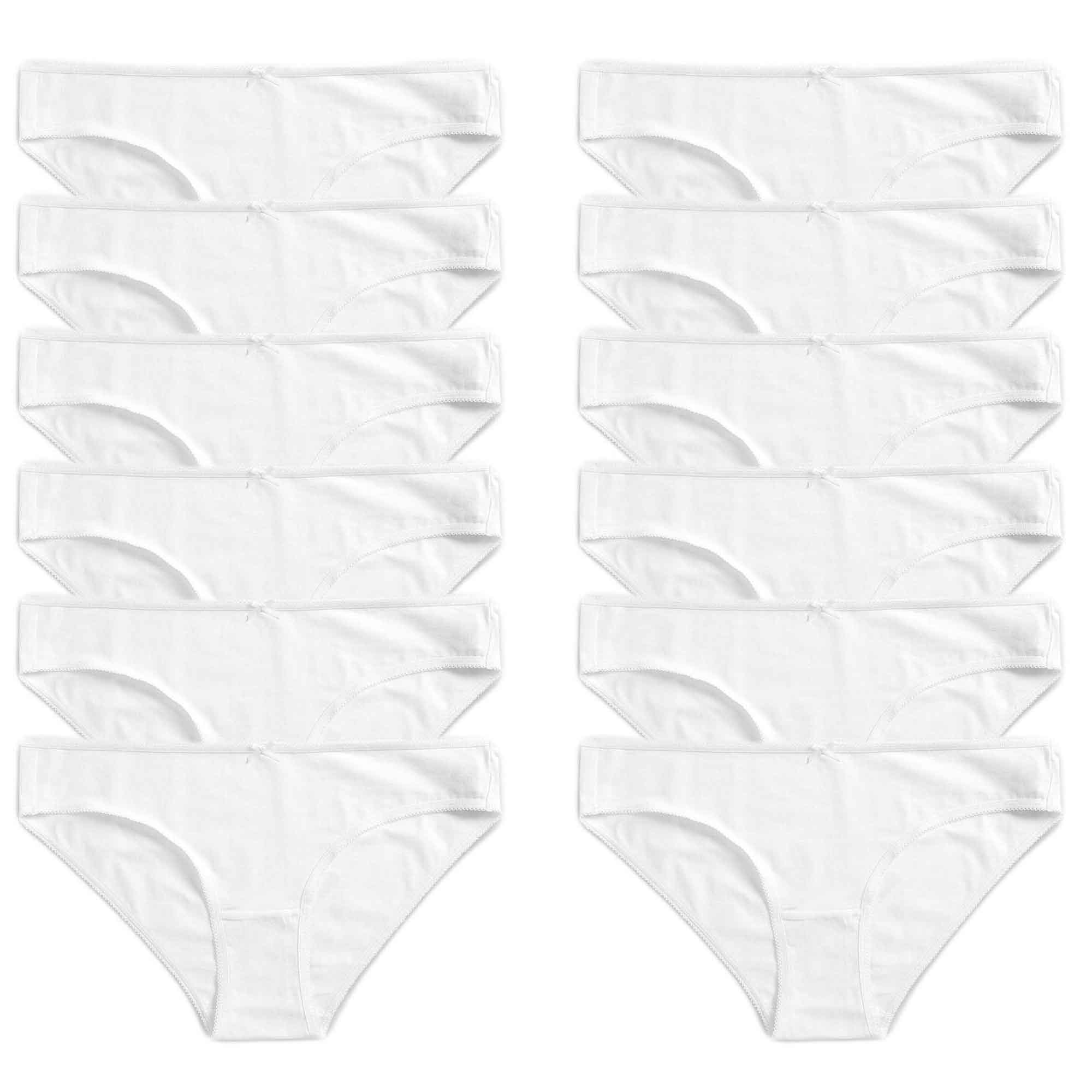 Daisy Dreamer 12 Pack Women 100% Cotton High Leg Bikini Briefs With Stretch Waistband
