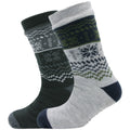 Sock Stack Men's Chunky Knit Slipper Socks With Grips Pack Of 2 Thick Warm Non Slip