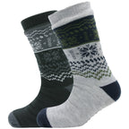 Sock Stack Men's Chunky Knit Slipper Socks With Grips Pack Of 2 Thick Warm Non Slip