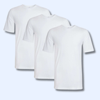 Sock Stack Men's Plain T-Shirts Pack Of 3 Short Sleeve Soft Breathable Cotton-Polyester Blend Classic Colors For Everyday Casual Wear