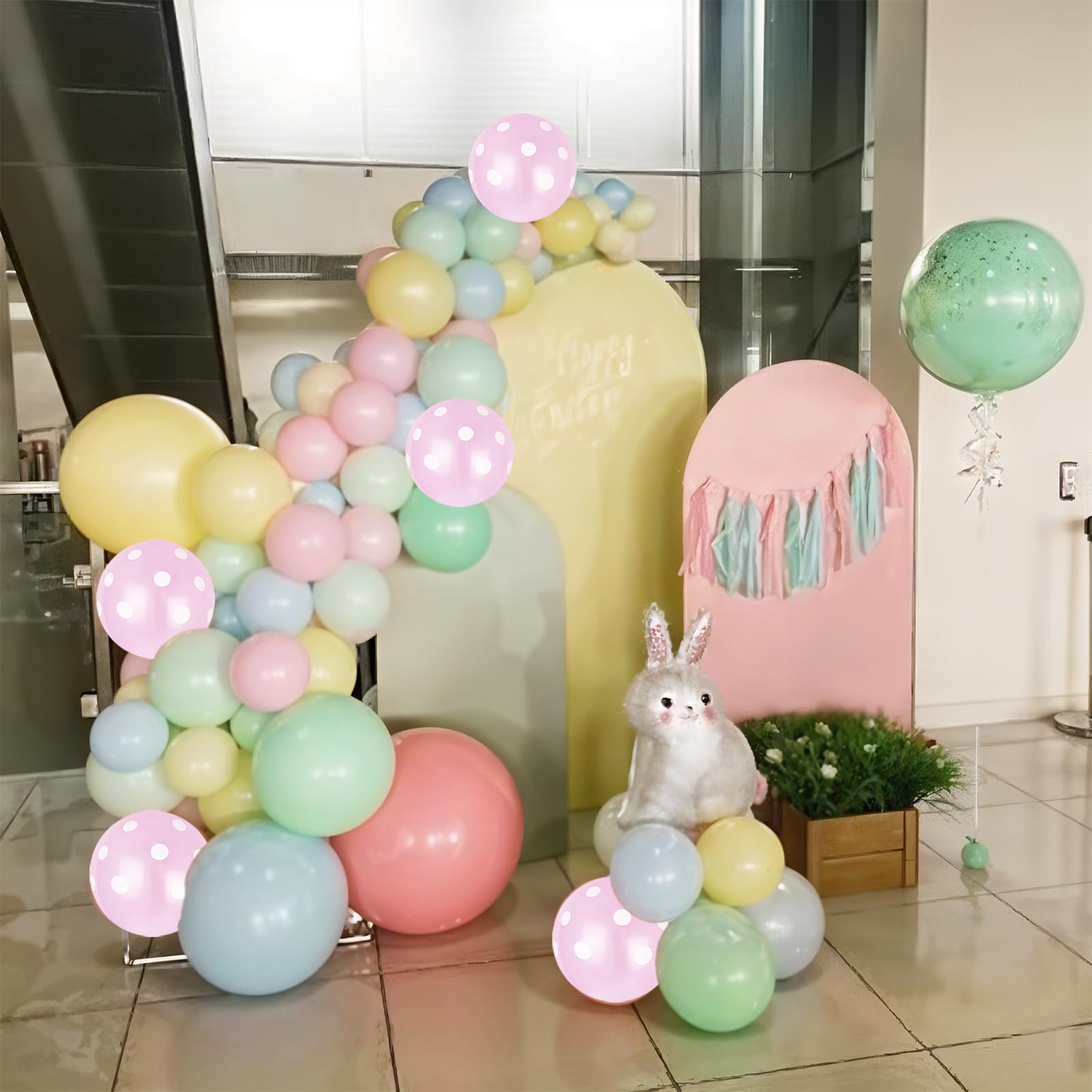 Paeyeq Pastel Balloon Arch Kit – Macaron Rainbow Balloons for Easter & Spring Parties