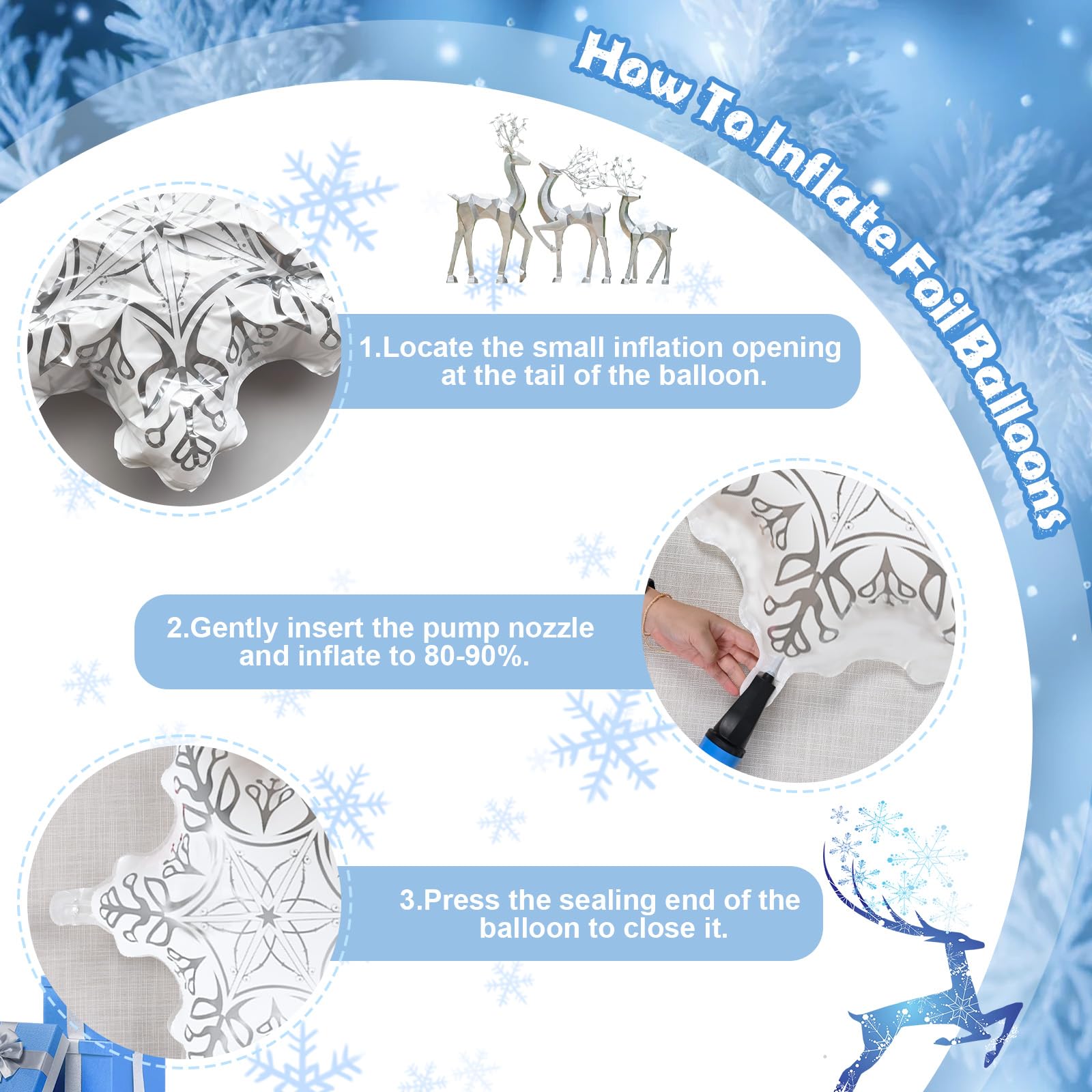 Paeyeq Winter Wonderland Balloon Arch Kit – Snowflake Balloons for Christmas & Winter Events