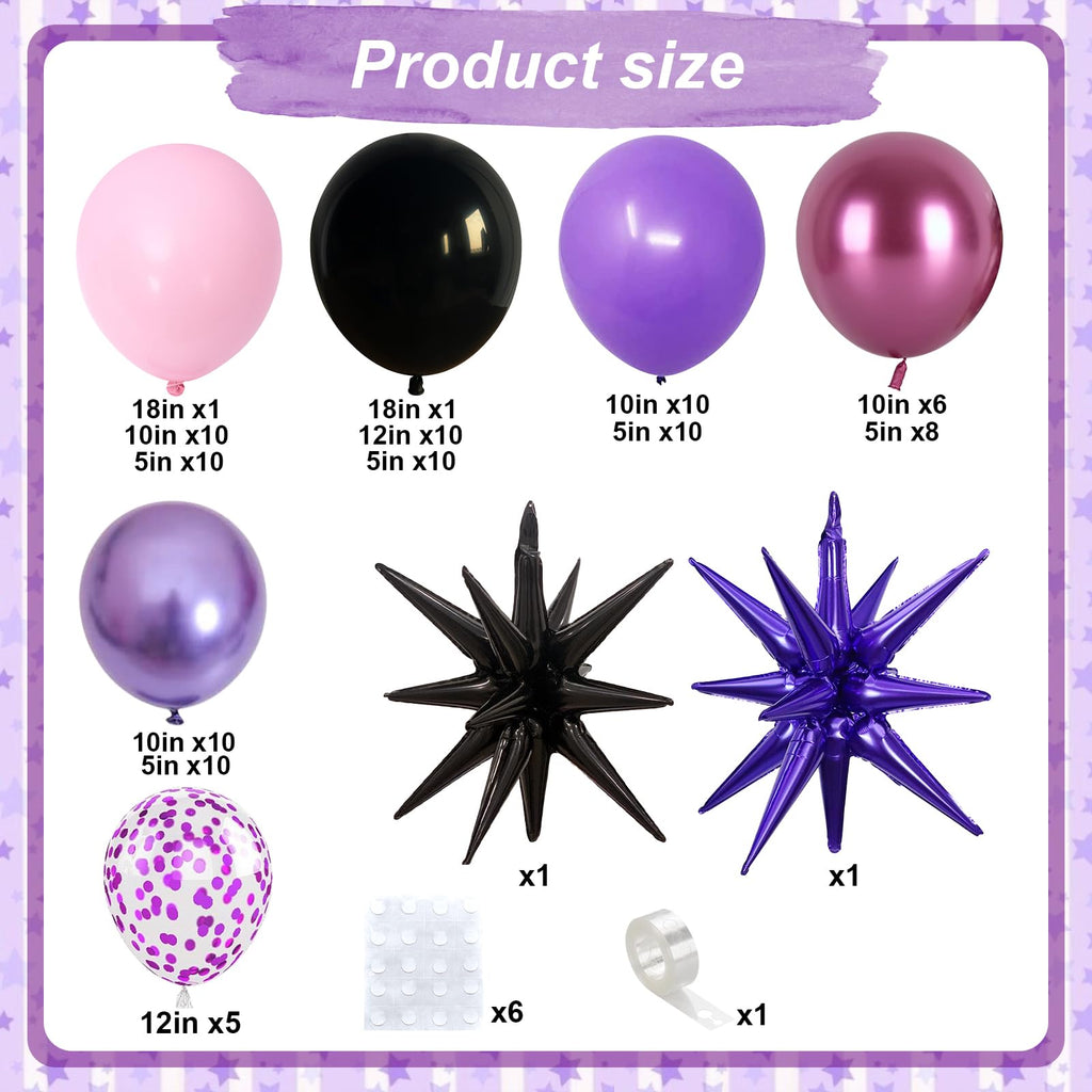 Paeyeq Pink & Purple Balloon Garland Arch Kit – Premium Latex Party Balloons