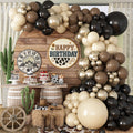 Paayeq Brown & Black Balloon Arch Garland Kit — Western Cowboy Party Decor (92 Latex Balloons)