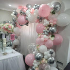 Paeyeq Pink Winter Wonderland Balloon Arch Kit | Snowflake & Star Foil Balloons