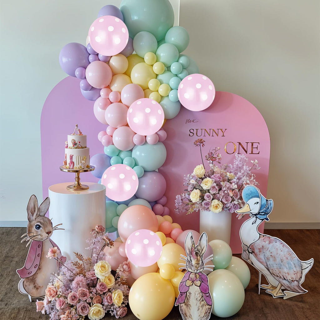 Paeyeq Pastel Balloon Arch Kit – Macaron Rainbow Balloons for Easter & Spring Parties
