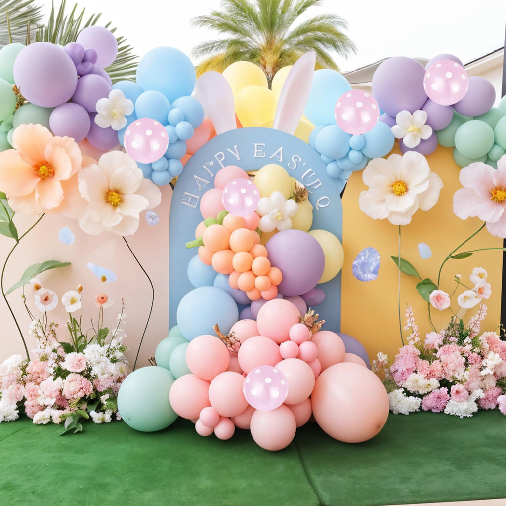 Paeyeq Pastel Balloon Arch Kit – Macaron Rainbow Balloons for Easter & Spring Parties
