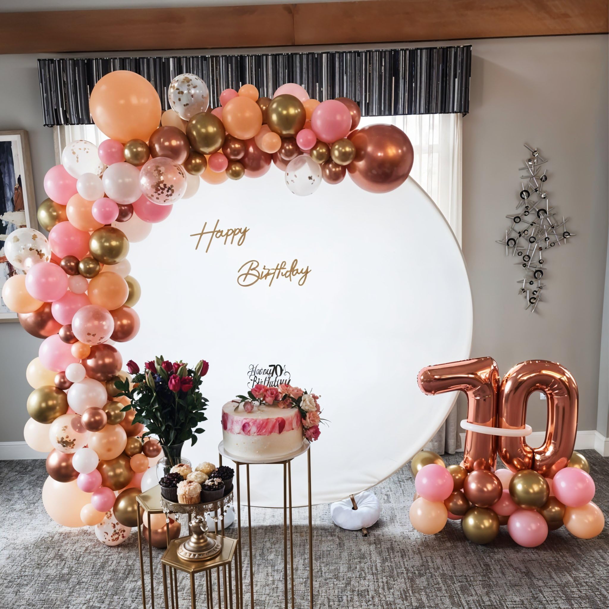 Paeyeq Rose Gold Balloons – 60 Pcs 12in Nude Pink Beige Gold White Party Decor