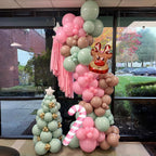 Paeyeq Christmas Balloon Arch Kit – Gingerbread Theme with Pastel Pink & Green Balloons