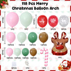 Paeyeq Christmas Balloon Arch Kit – Gingerbread Theme with Pastel Pink & Green Balloons