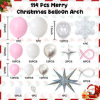 Paeyeq Pink Winter Wonderland Balloon Arch Kit | Snowflake & Star Foil Balloons