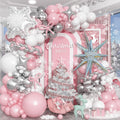 Paeyeq Pink Winter Wonderland Balloon Arch Kit | Snowflake & Star Foil Balloons