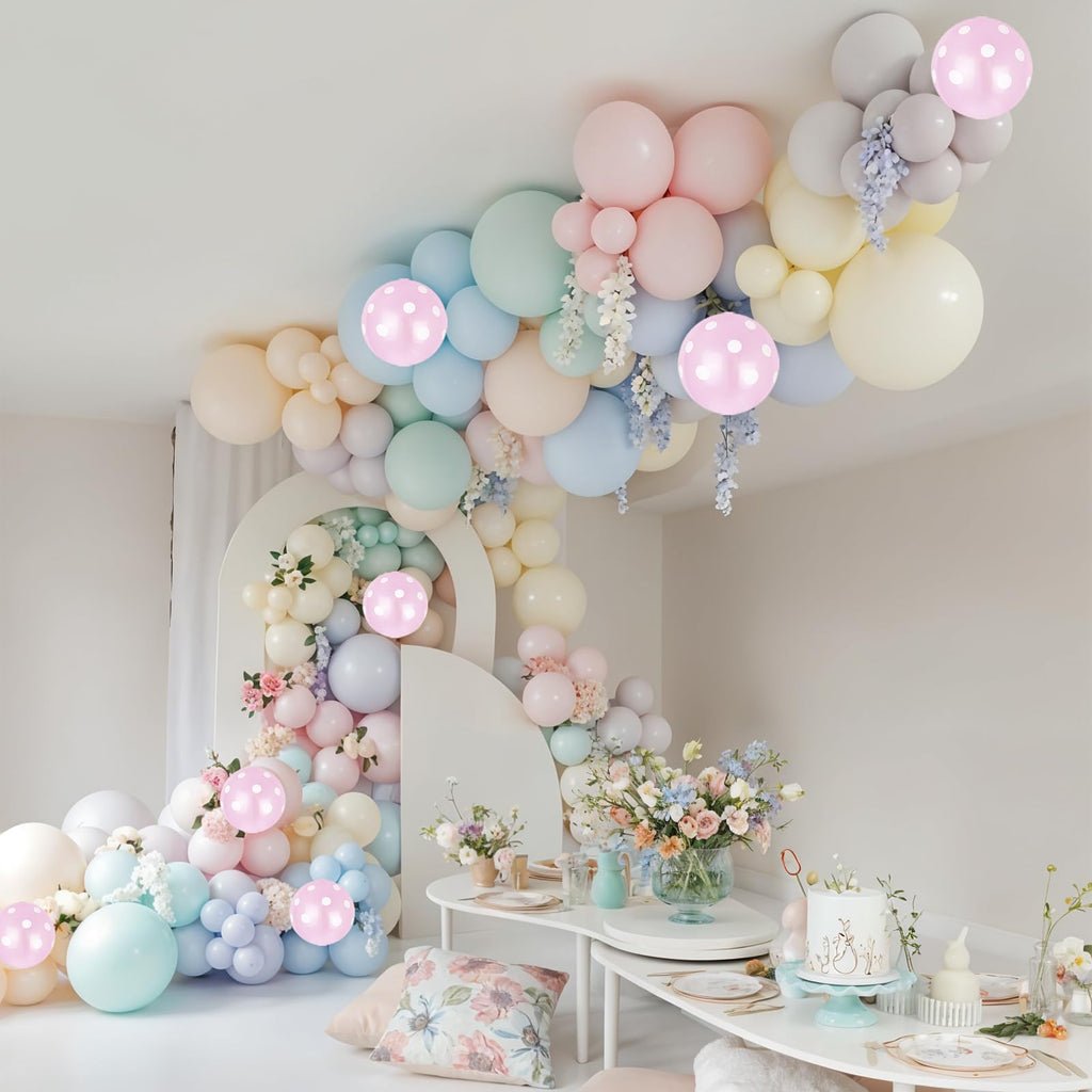 Paeyeq Pastel Balloon Arch Kit – Macaron Rainbow Balloons for Easter & Spring Parties