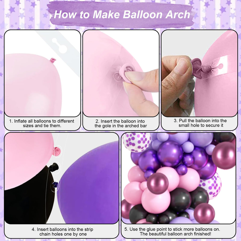 Paeyeq Pink & Purple Balloon Garland Arch Kit – Premium Latex Party Balloons