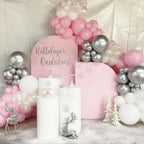 Paeyeq Pink Winter Wonderland Balloon Arch Kit | Snowflake & Star Foil Balloons