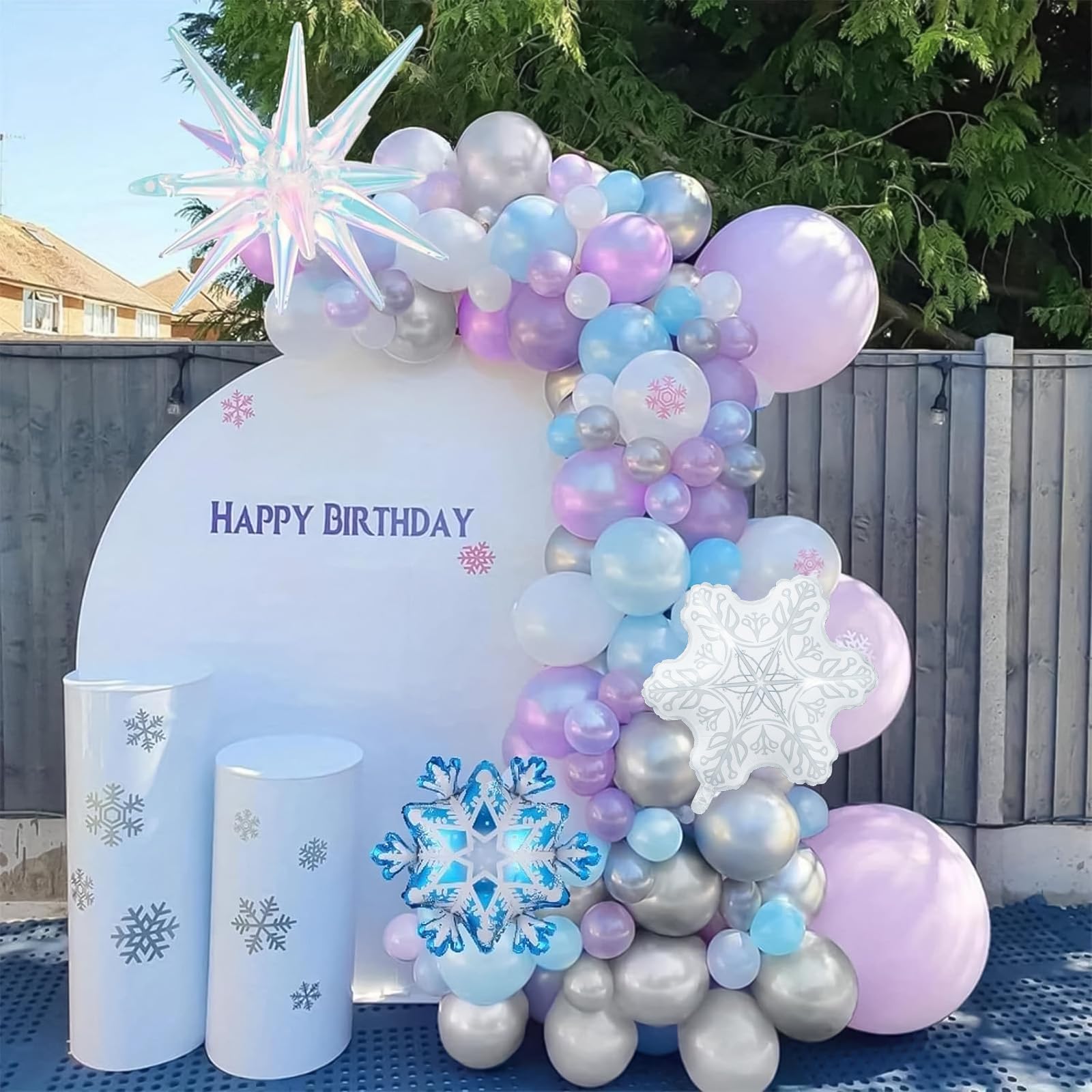 Paeyeq Winter Wonderland Balloon Arch Kit – Snowflake Balloons for Christmas & Winter Events