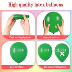 PageebO Pizza Party Decorations – 150pcs Balloons Kit with Red, Green, Ivory White & Pizza Checkered Foil Balloons