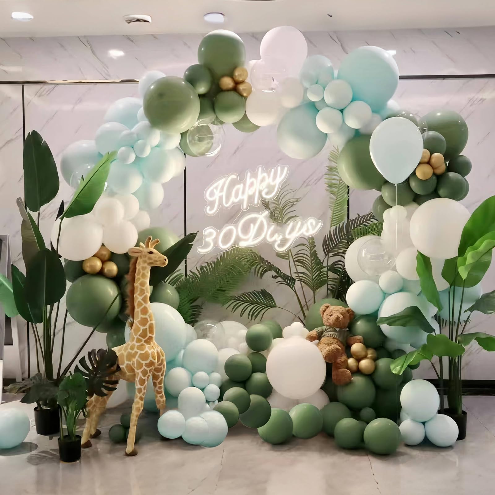 Pagicoday 60-Pack Matte Sage Green & Pastel Balloons — Neutral Baby Shower, Engagement & Wedding Decor, 10in