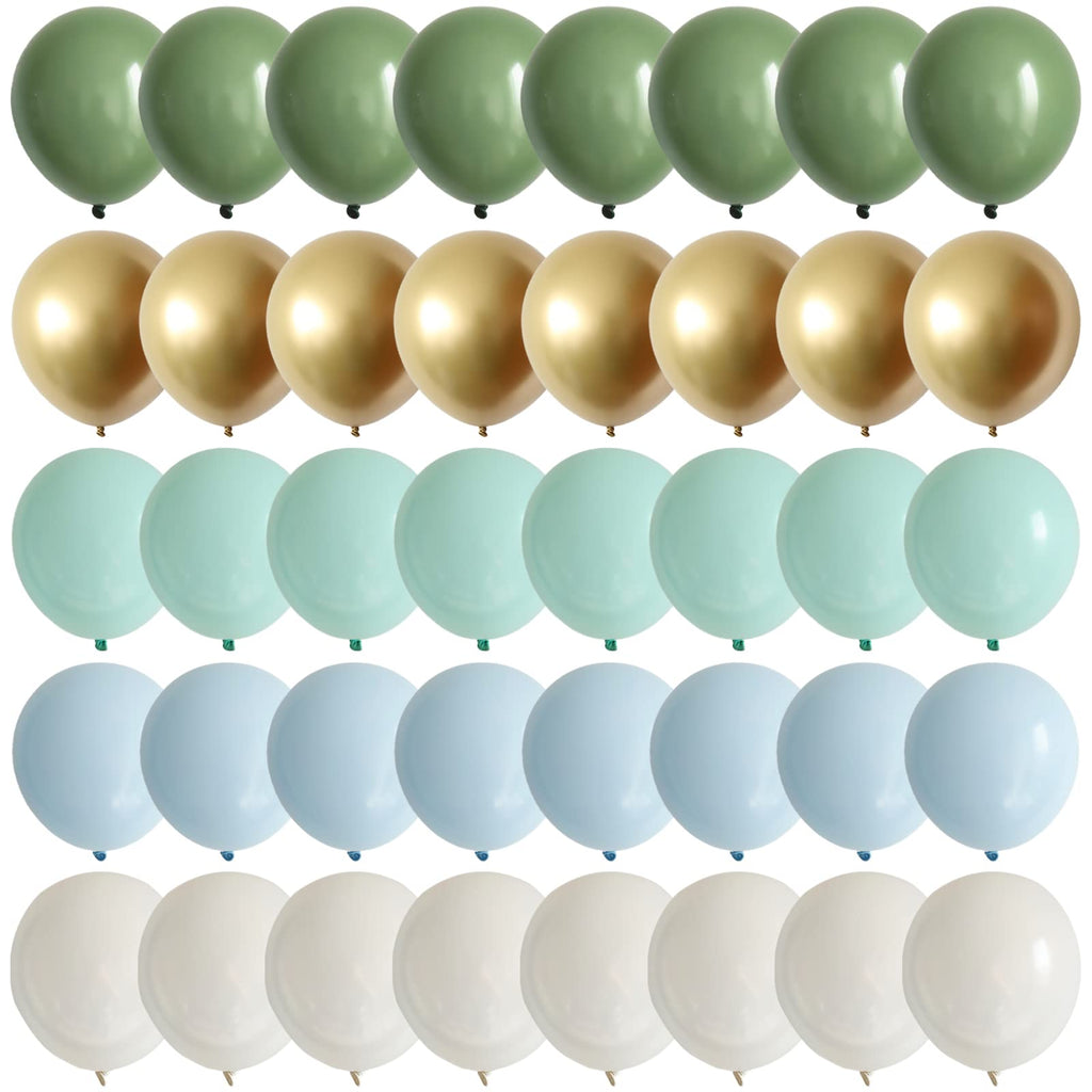 Pagicoday 60-Pack Matte Sage Green & Pastel Balloons — Neutral Baby Shower, Engagement & Wedding Decor, 10in