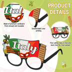 Pajean 32 Pcs Italian Party Glasses – Photo Booth Props for Italy Theme Events