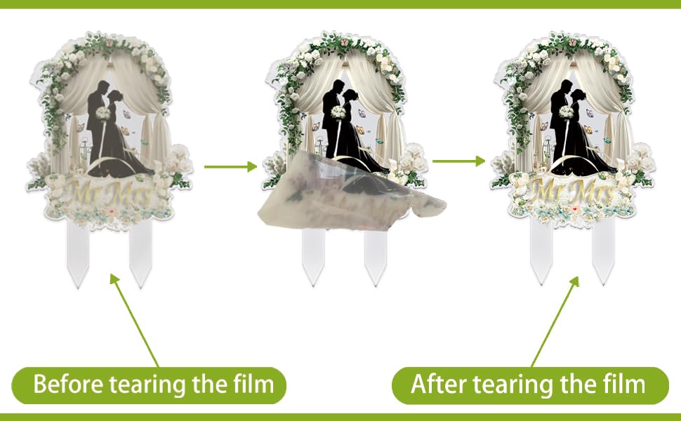 Palegg Wedding Cake Topper – Mr & Mrs Acrylic Bride & Groom Cake Decor