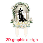 Palegg Wedding Cake Topper – Mr & Mrs Acrylic Bride & Groom Cake Decor