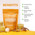 Paleovalley Organic Superfood Golden Milk — Turmeric, Whole Mushroom Blend & MCT Coconut Milk, 30 Servings