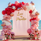 PALITIGO 137 Pcs Valentines Day Balloon Arch Kit - Red Pink White Matte Latex & Rose Gold Heart Foil Balloons