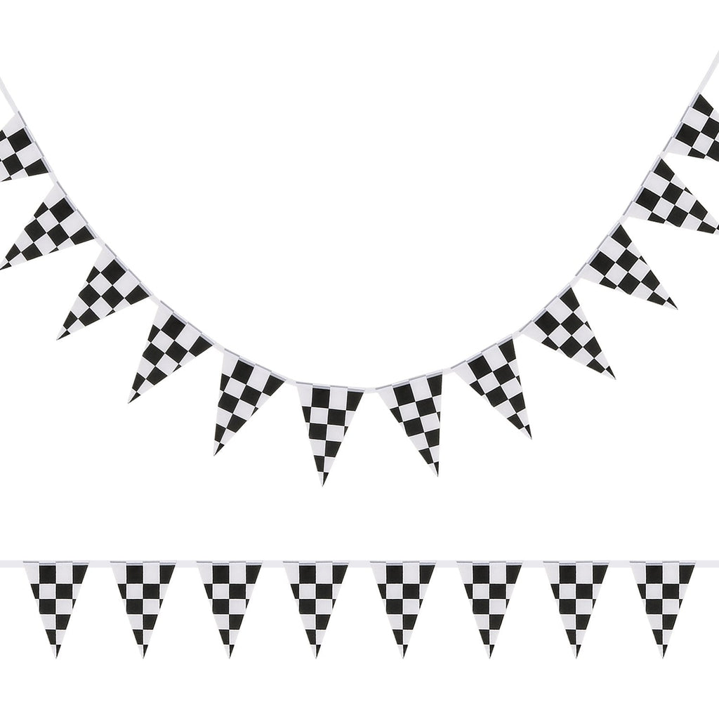 Pangda 10m Checkered Pennant Banner – Racing Flag Party Decor