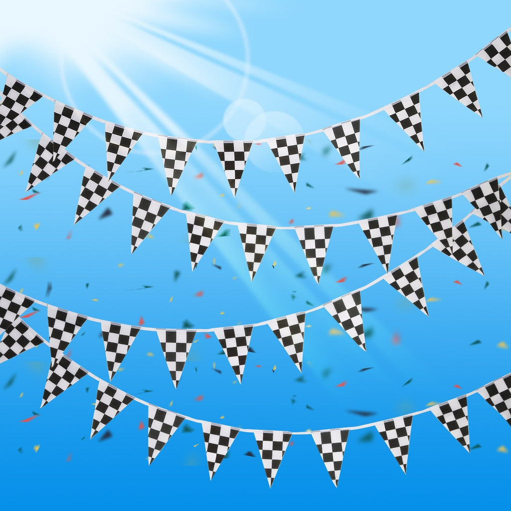 Pangda 10m Checkered Pennant Banner – Racing Flag Party Decor