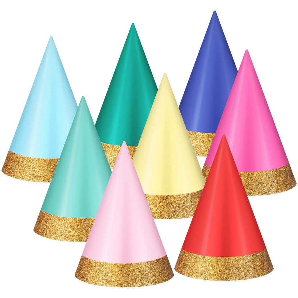 Panitay 40-Piece Colorful Mini Party Hats for Stuffed Animals | Paper Cone Birthday Accessories