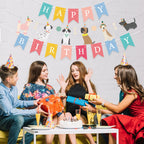 PANRRPERS Dog Themed Banner – Happy Birthday Backdrop | Colorful Kids Party Decor