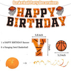 PANRRPERS Basketball Birthday Banner & Hanging Swirl Decor – Easy-Install Party Decorations