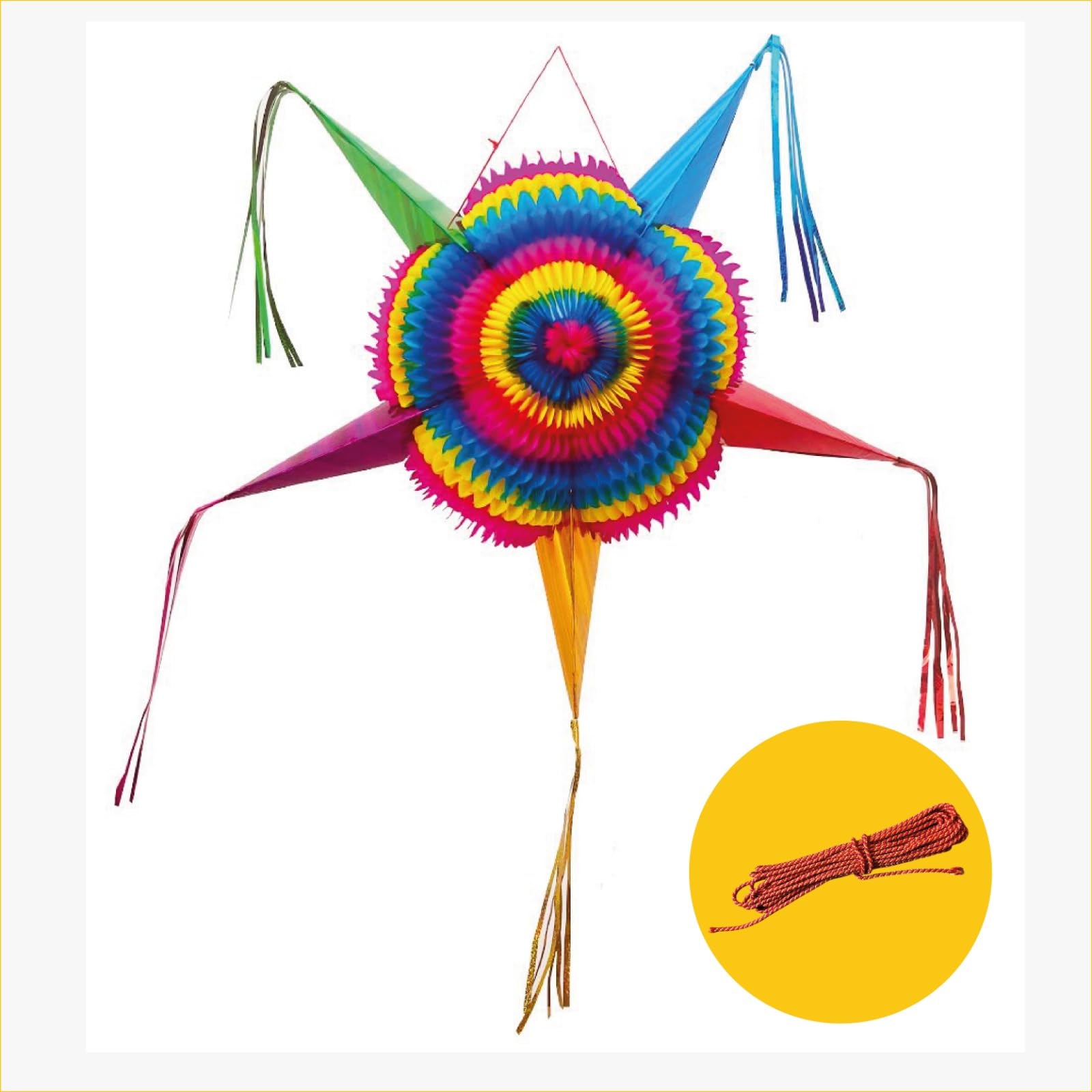 Papel Picado a la Mexicana - 32-Inch Large Foldable Handmade Piñata for Parties