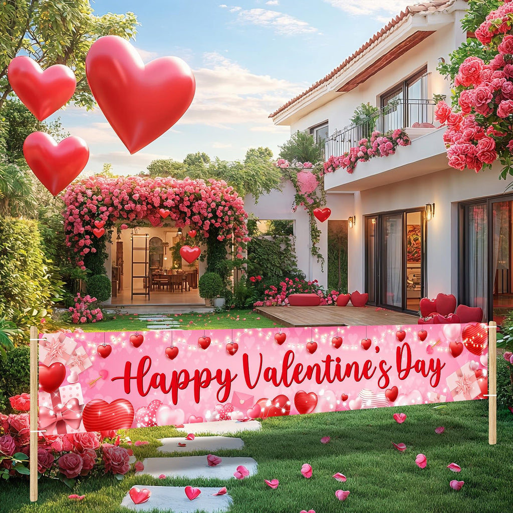 Papmiunm 3-Piece Large Holiday Banner Set – Valentine’s Day, St. Patrick’s Day & Easter Yard Banners