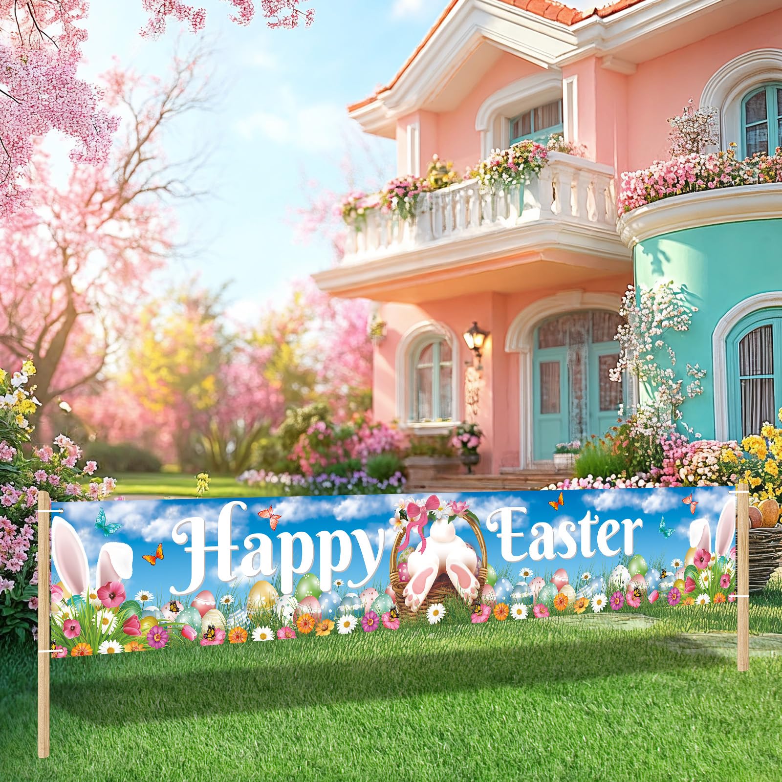 Papmiunm 3-Piece Large Holiday Banner Set – Valentine’s Day, St. Patrick’s Day & Easter Yard Banners