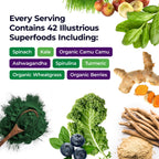 Paradise Herbs ORAC Energy Greens, Berry Superfood Powder, Over 40,000 ORAC Antioxidants, Organic Greens, Berries, Mushrooms & Probiotics, Non-GMO, Gluten-Free, 25 Servings