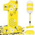 Pardecor 25-Inch Queen Bee Number One Piñata — Includes Bat, Eye Mask & Rope | First Birthday Party Decor