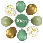 Paready Sage Green & Gold Balloons – 62 Pcs Confetti & Ribbon Set